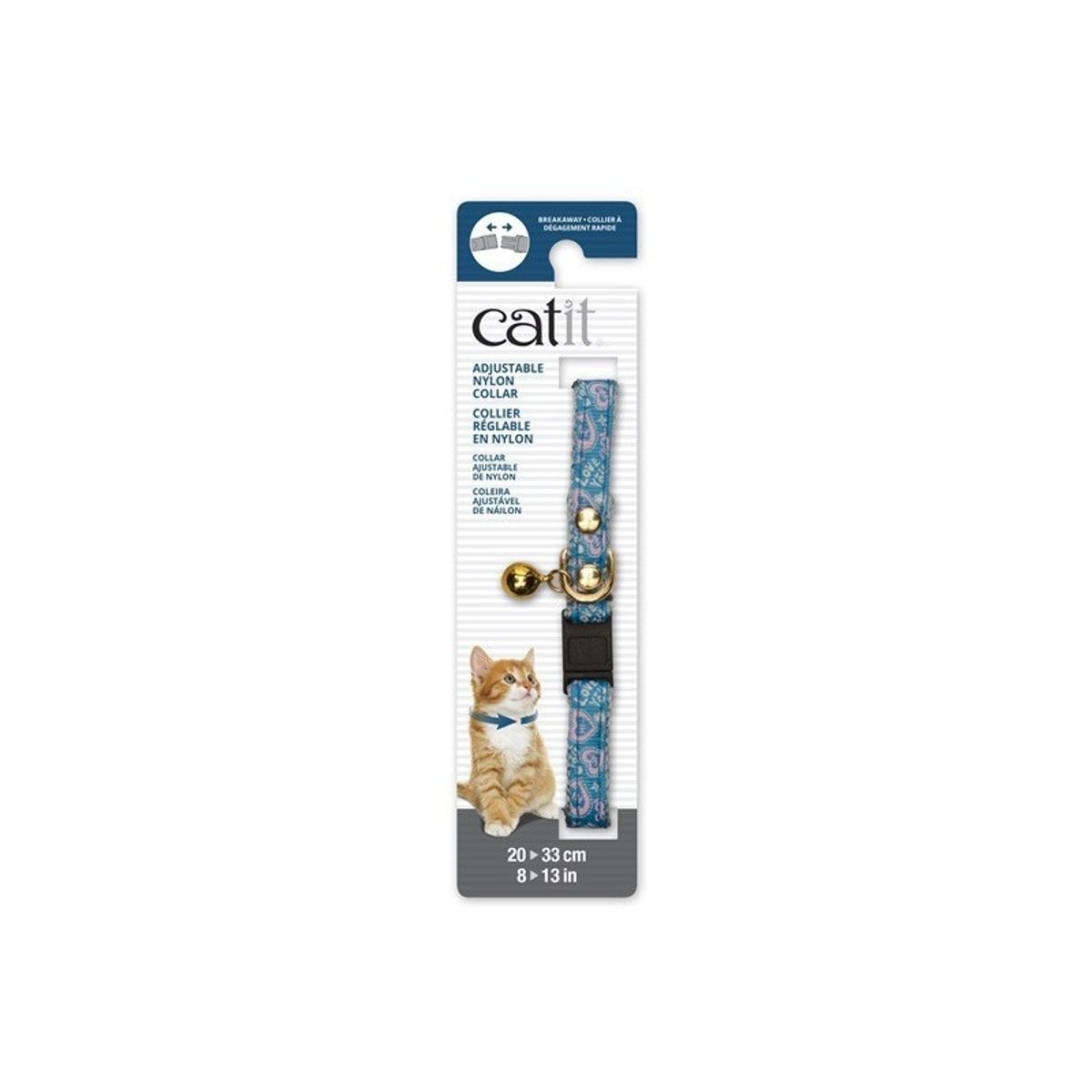 CATIT - Collar Catit Azul Corazones Gato.-