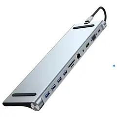OEM - Adaptador Hub 11 En 1 Usb Tipo C Usb-c Hdmi Vga Usb Lan Sd