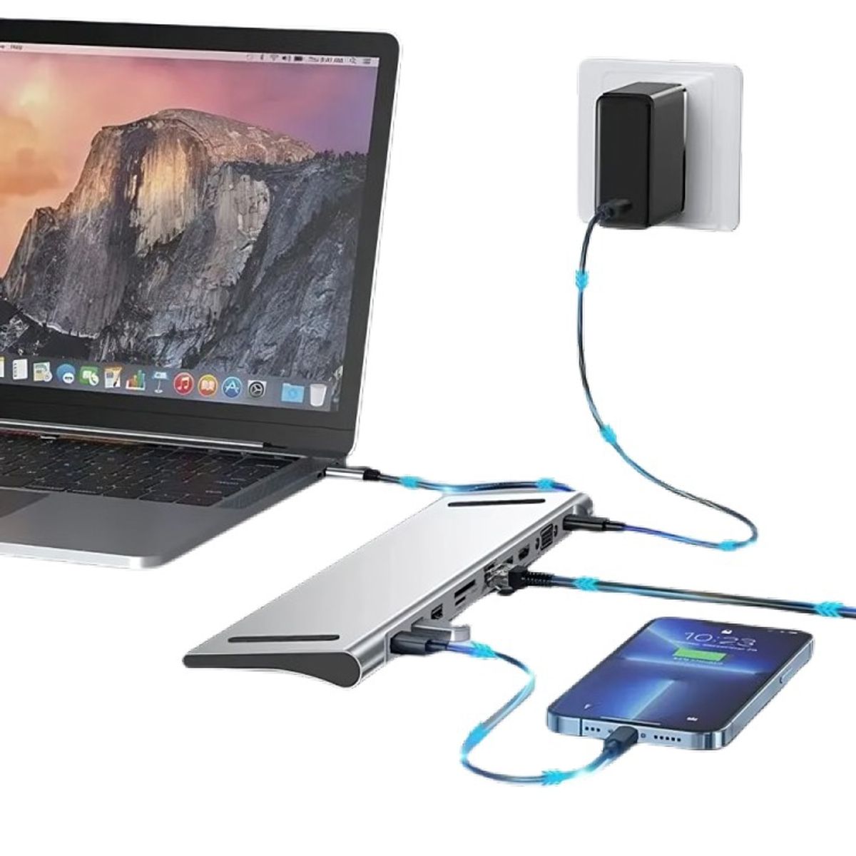 OEM - Adaptador Hub 11 En 1 Usb Tipo C Usb-c Hdmi Vga Usb Lan Sd