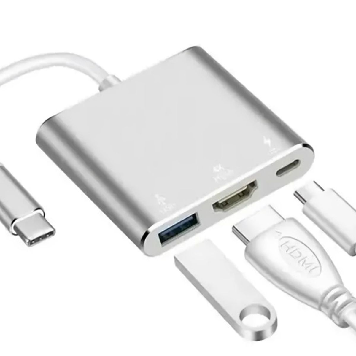 OEM - Adaptador Hub 3 En 1 Usb Tipo C A Usb-c Hdmi Usb 3.0 4k