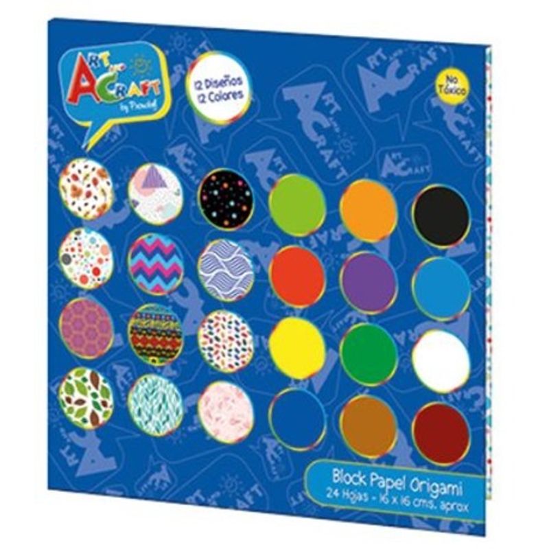 ART AND CRAFT - Block papel lustre 16x16 origami colores y diseños