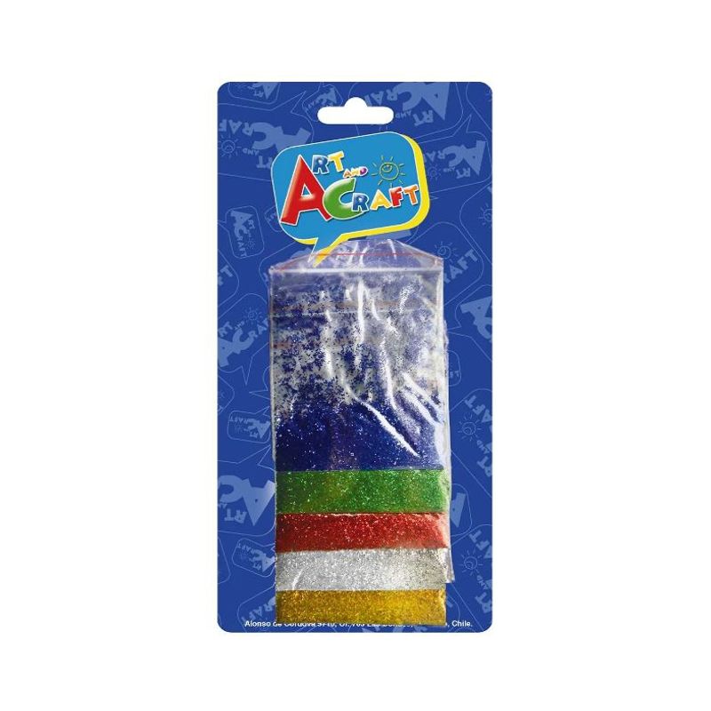 ART AND CRAFT - Set escarchas, 5 bolsitas