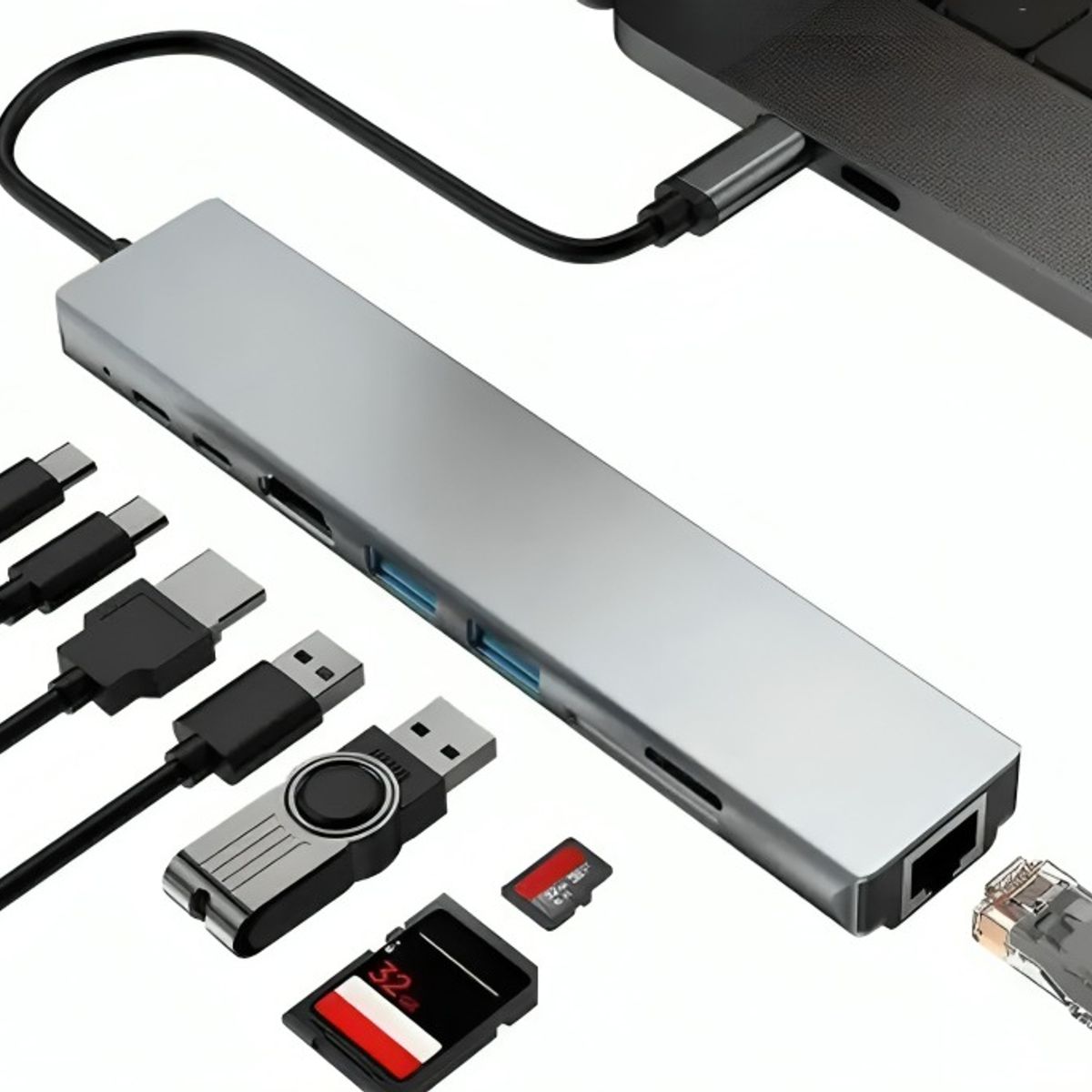 OEM - Adaptador Multipuerto Hub tipo C 8 en 1
