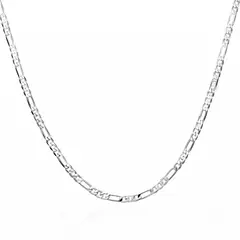 JOYAS MYTOKE - Cadena Figaro 80cm Larga Plata Fina 925 Hombre Joven