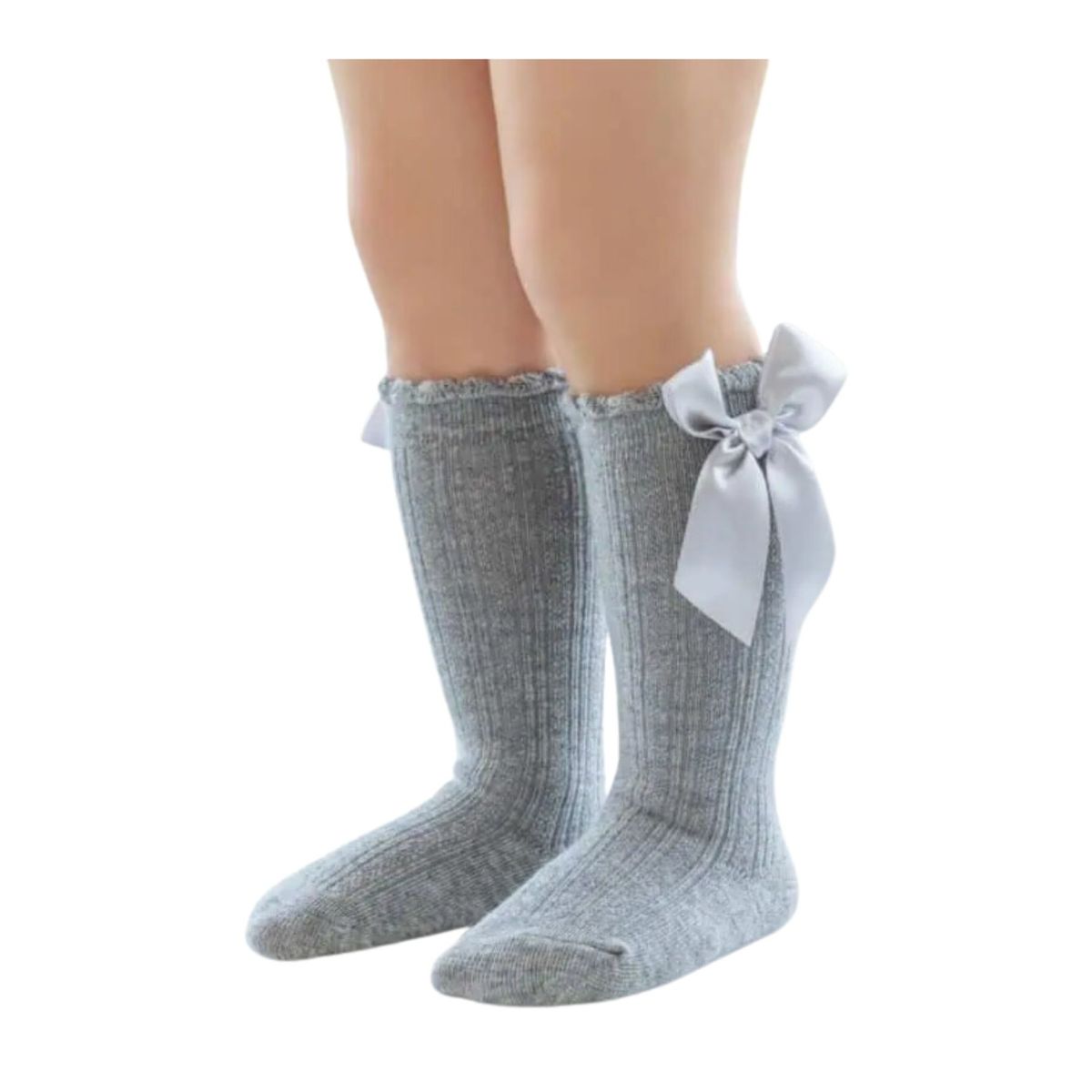 JUMP KIDS - Pack 1 Calcetin Gris Con Lazo Niña Jump Kids 100% Algodón