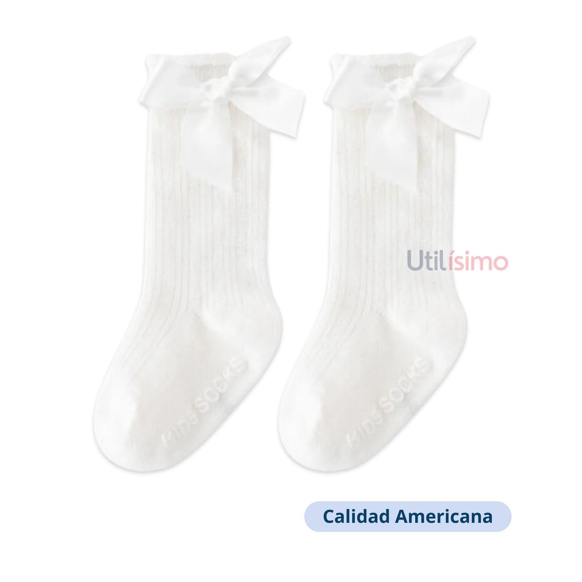 JUMP KIDS - Pack 3 Calcetines Blanco Con Lazo Niña Jump Kids 100% Algodón