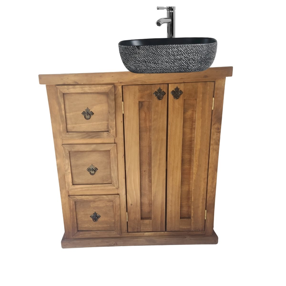 CASAHOGGAR - Vanitorio 80 Rustico Pardo Arena Plateada