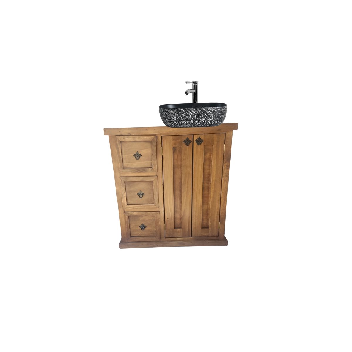 CASAHOGGAR - Vanitorio 80 Rustico Pardo Arena Plateada