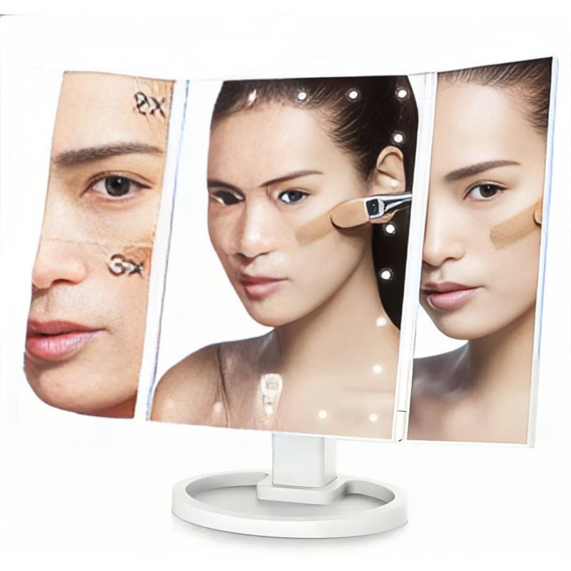 OEM - Espejo Para Maquillaje Aumentos 2x 3x Luz Led