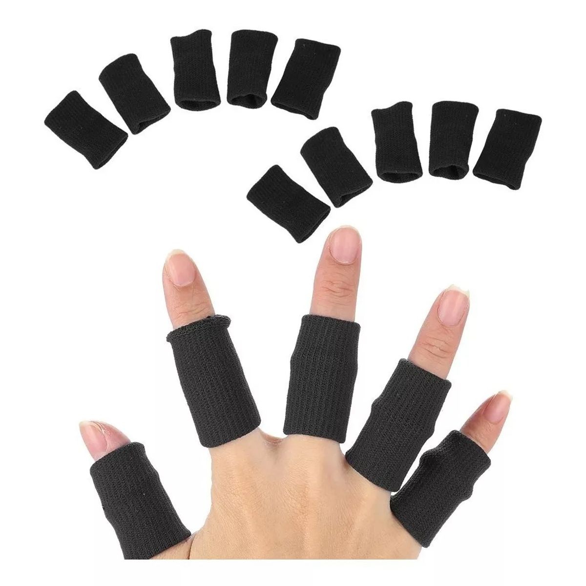GENERICO - 10 Protector De Dedos Deporte Soporte Elástico Vendas Basket