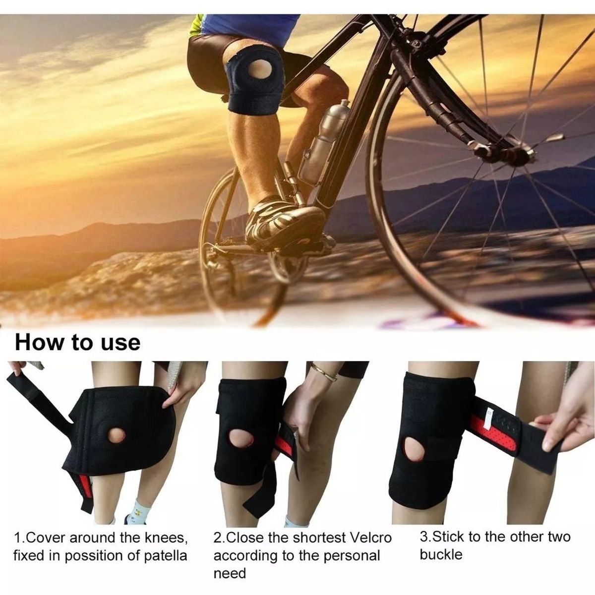 GENERICO - Rodillera Venda Deportiva Soporte Compresión Velcro Rodilla generico