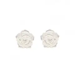 LA GARZA - Aros Plata Mujer Flor Nacar