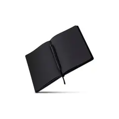 GENERICO - Cuaderno Negro Planner Hojas Negras A5 Agenda Con 2 Lápices