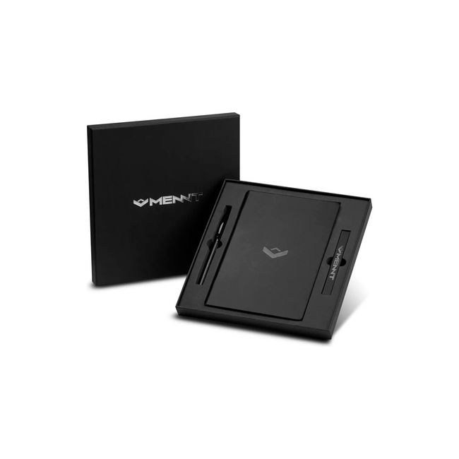 GENERICO - Cuaderno Negro Planner Hojas Negras A5 Agenda Con 2 Lápices