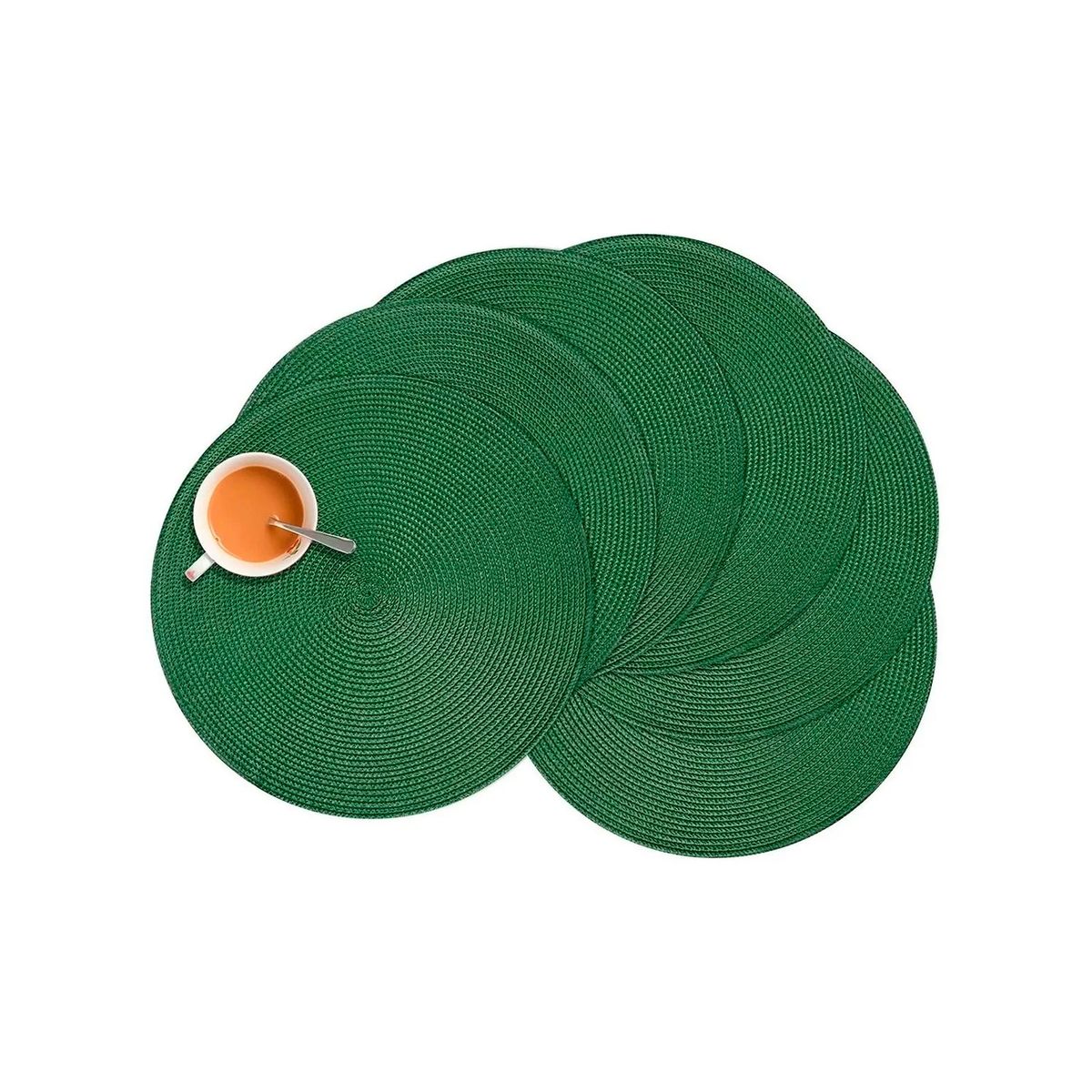 GENERICO - Set De 6 Individuales Redondos Trenzados 38 Cm