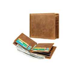 GENERICO - Billetera Tarjetero Cuero Para Hombre Rfid Ultra Delgada