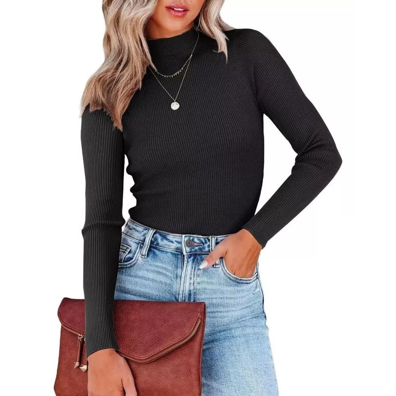 EVERSO - Pack de 3 Sweater Cuello Medio Mujer Suave Tejido En Invierno