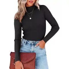 EVERSO - Pack de 3 Sweater Cuello Medio Mujer Suave Tejido En Invierno