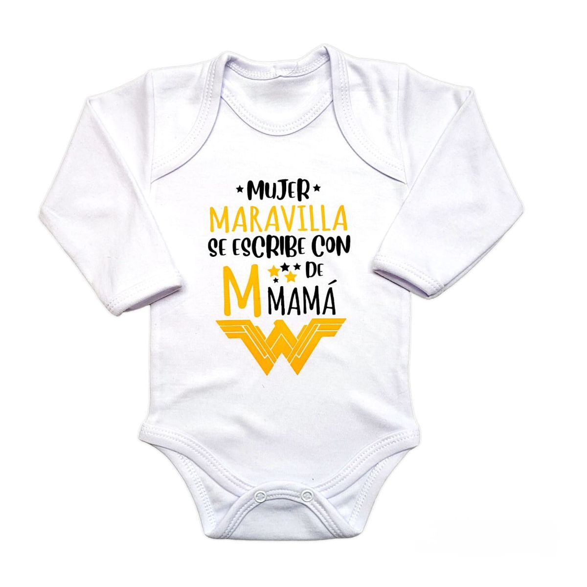 GENERICO - body bebe mujer maravilla se escribe con M de mama
