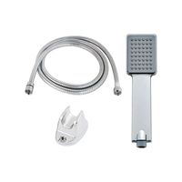 Kit Ducha Teléfono Manguera Flexible Soporte Cromado Color Plateado