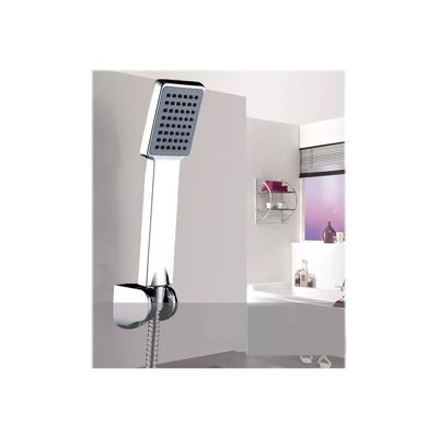 Imagen 2 del producto Kit Ducha Teléfono Manguera Flexible Soporte Cromado Color Plateado