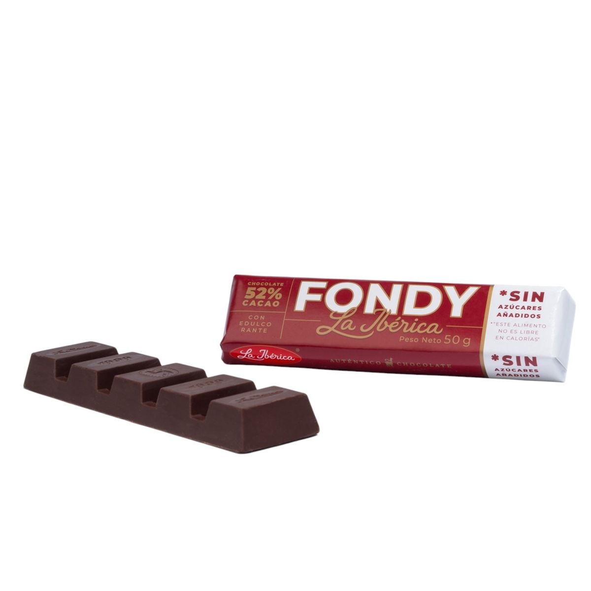 LA IBERICA - CHOCOLATE EN BARRA BITTER 52% CACAO SIN AZÚCAR 50G
