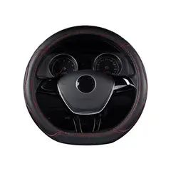 GENERICO - Funda Cubre Volante Tipo D Rojo Eco Cuero Antideslizante