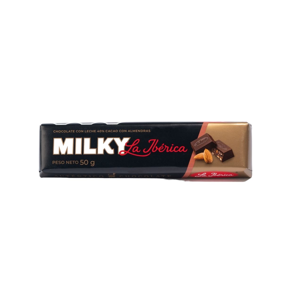LA IBERICA - CHOCOLATE EN BARRA MILKY ALMENDRA 50G