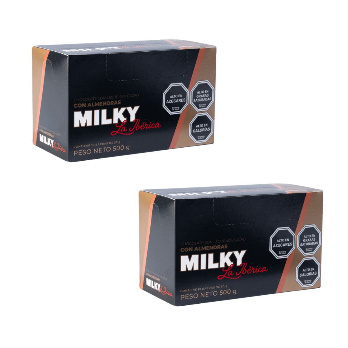 LA IBERICA - PACK X20 CHOCOLATE EN BARRA MILKY ALMENDRA 50G