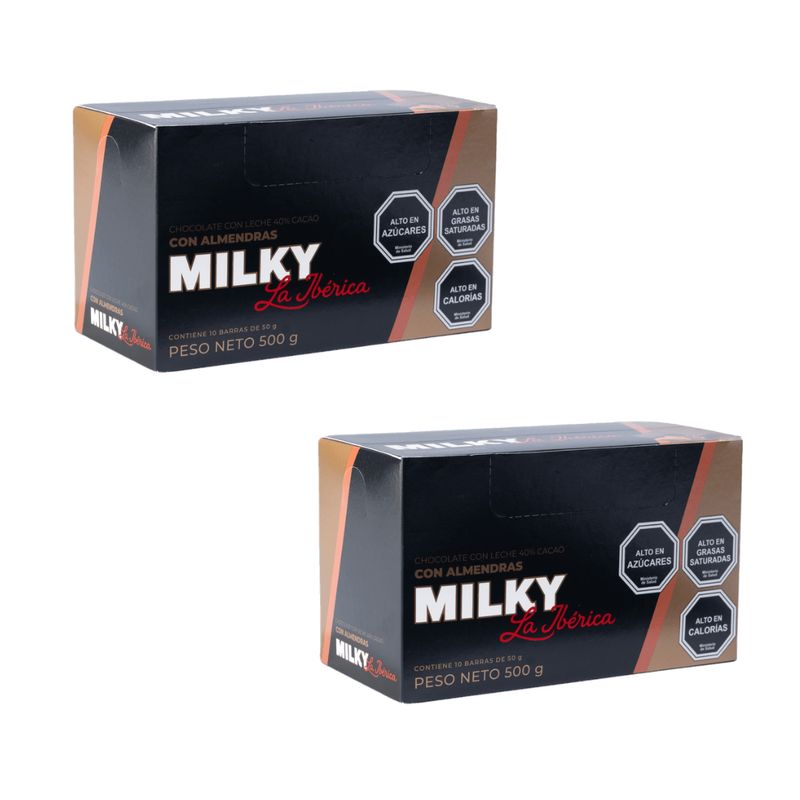 LA IBERICA - PACK X20 CHOCOLATE EN BARRA MILKY ALMENDRA 50G