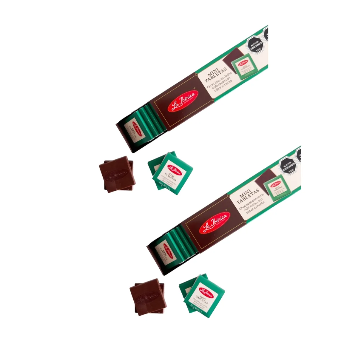 LA IBERICA - CHOCOLATE MENTA MINI BARRAS 48u 120G