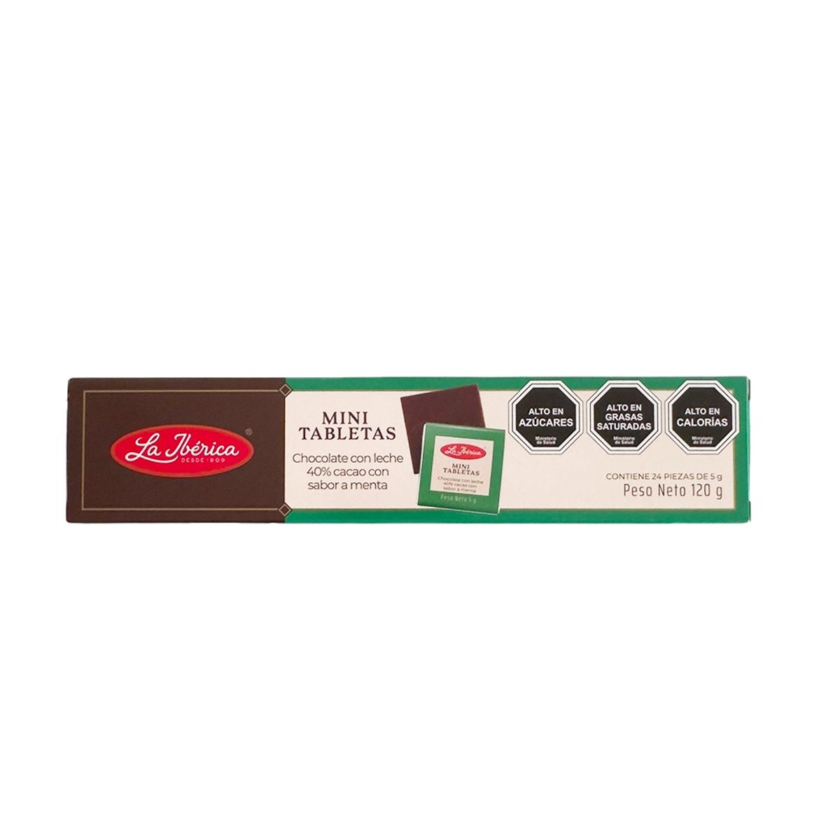 LA IBERICA - CHOCOLATE MENTA MINI BARRAS 24u 120G LA IBÉRICA