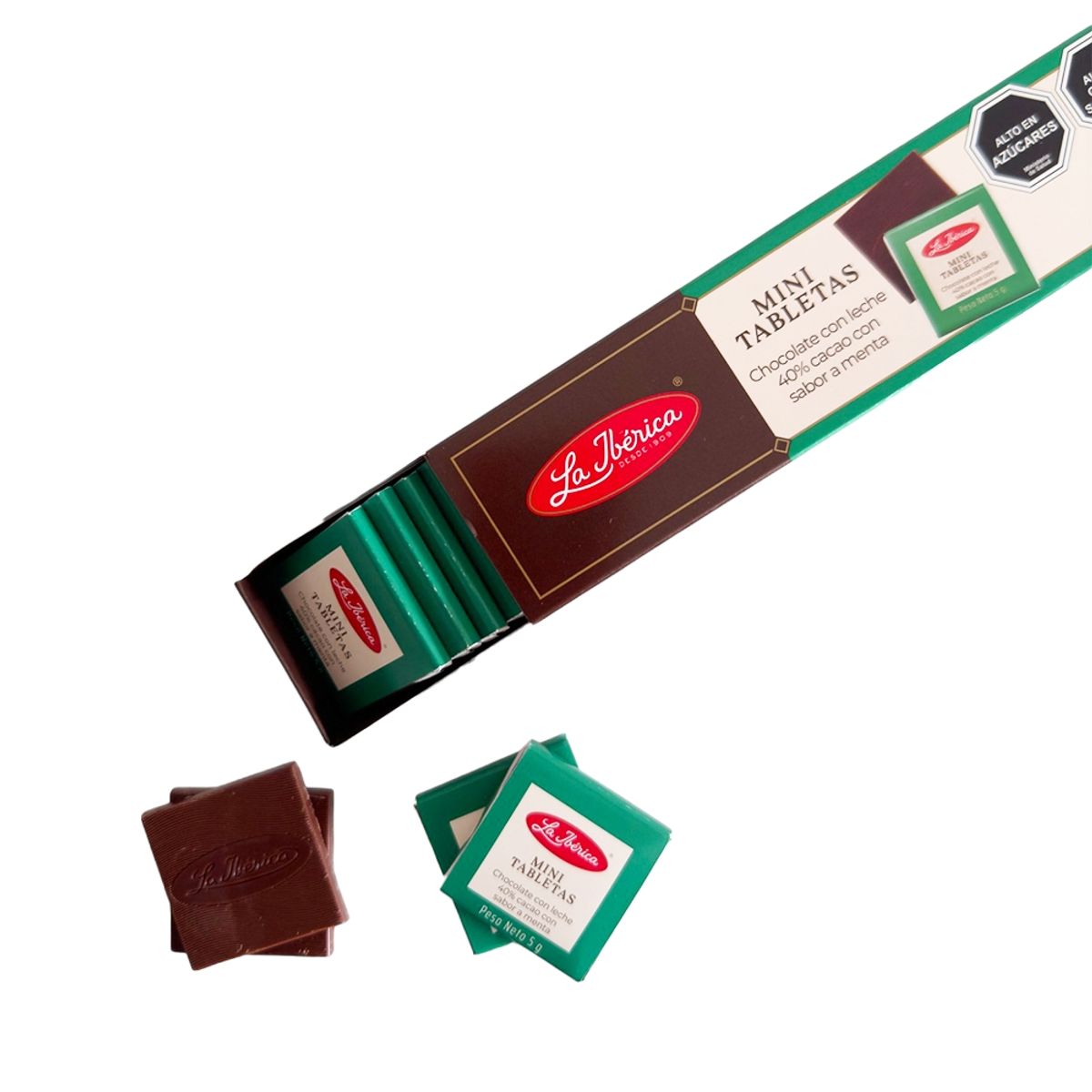 LA IBERICA - CHOCOLATE MENTA MINI BARRAS 24u 120G LA IBÉRICA