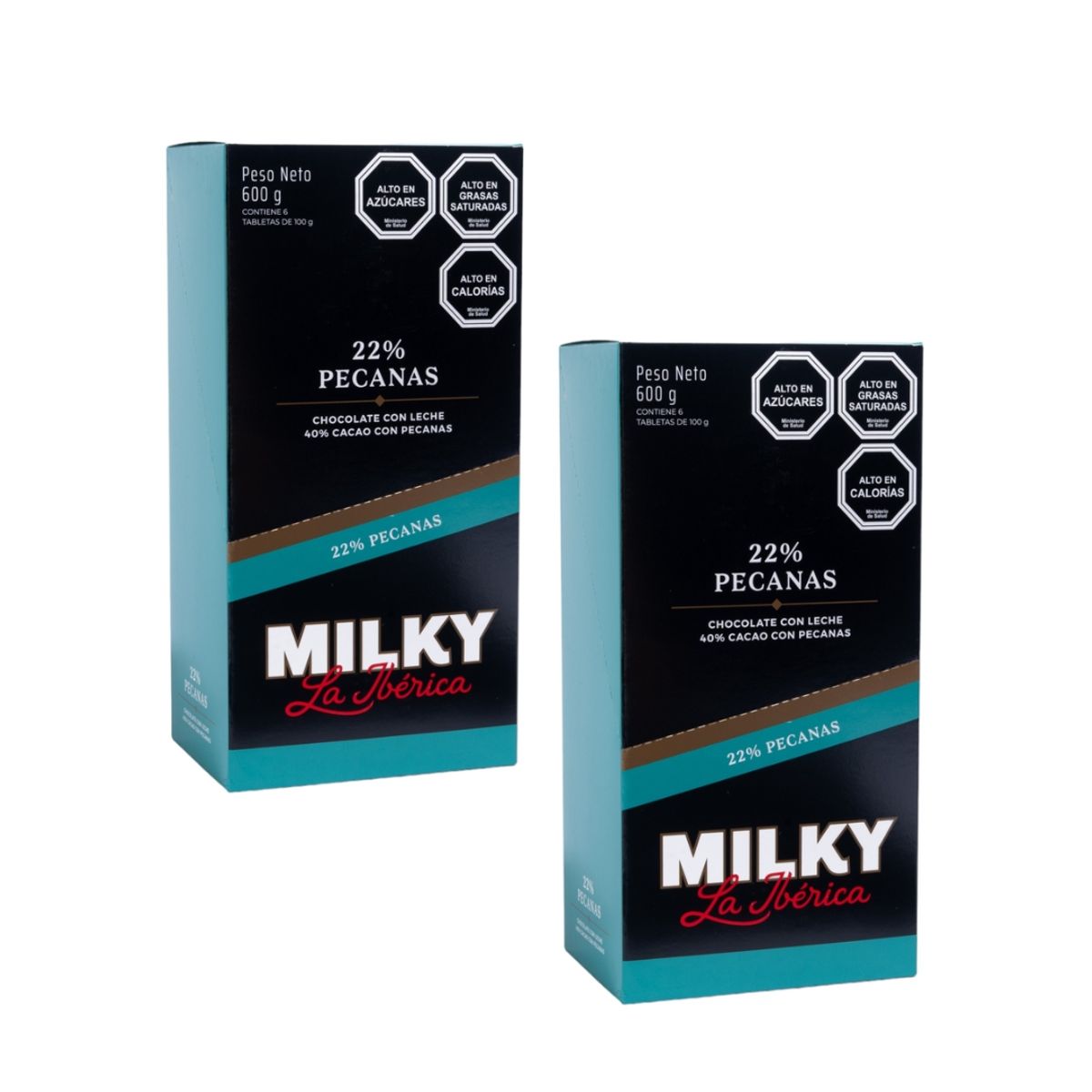 LA IBERICA - PACK X 12 CHOCOLATE EN BARRA MILKY PECANAS 100G LA IBÉRICA