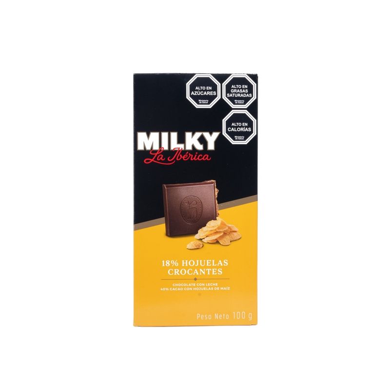 LA IBERICA - CHOCOLATE EN BARRA MILKY HOJUELAS CROCANTES 100G LA IBÉRICA