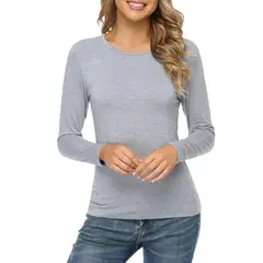 EVERSO - Pack 3 Camiseta Mujer Bambú Manga Larga Cómodo Con Polar