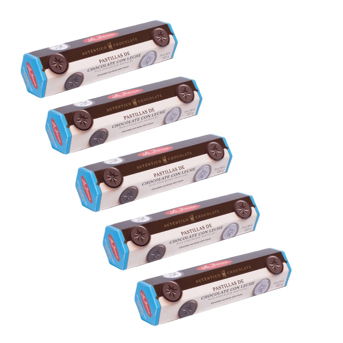 LA IBERICA - PACK X 5 MONEDAS DE CHOCOLATE DE LECHE 100G  LA IBÉRICA