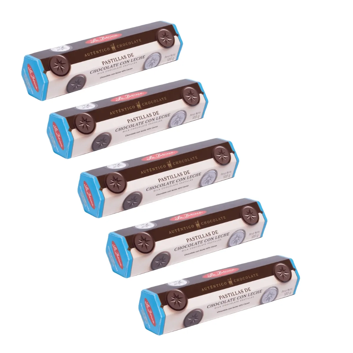 LA IBERICA - PACK X 5 MONEDAS DE CHOCOLATE DE LECHE 100G  LA IBÉRICA