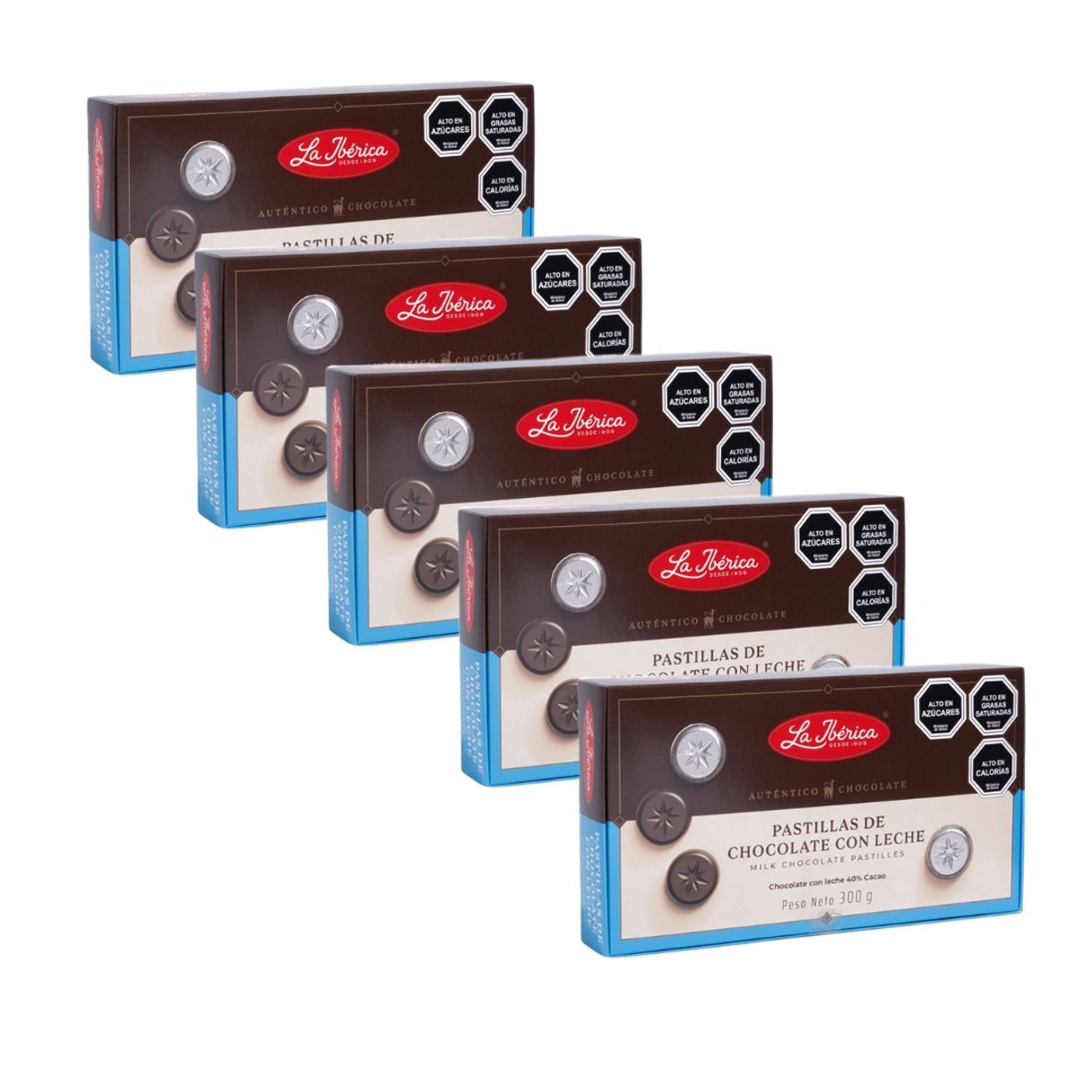 LA IBERICA - PACK X 5 MONEDAS DE CHOCOLATE DE LECHE 300G LA IBÉRICA