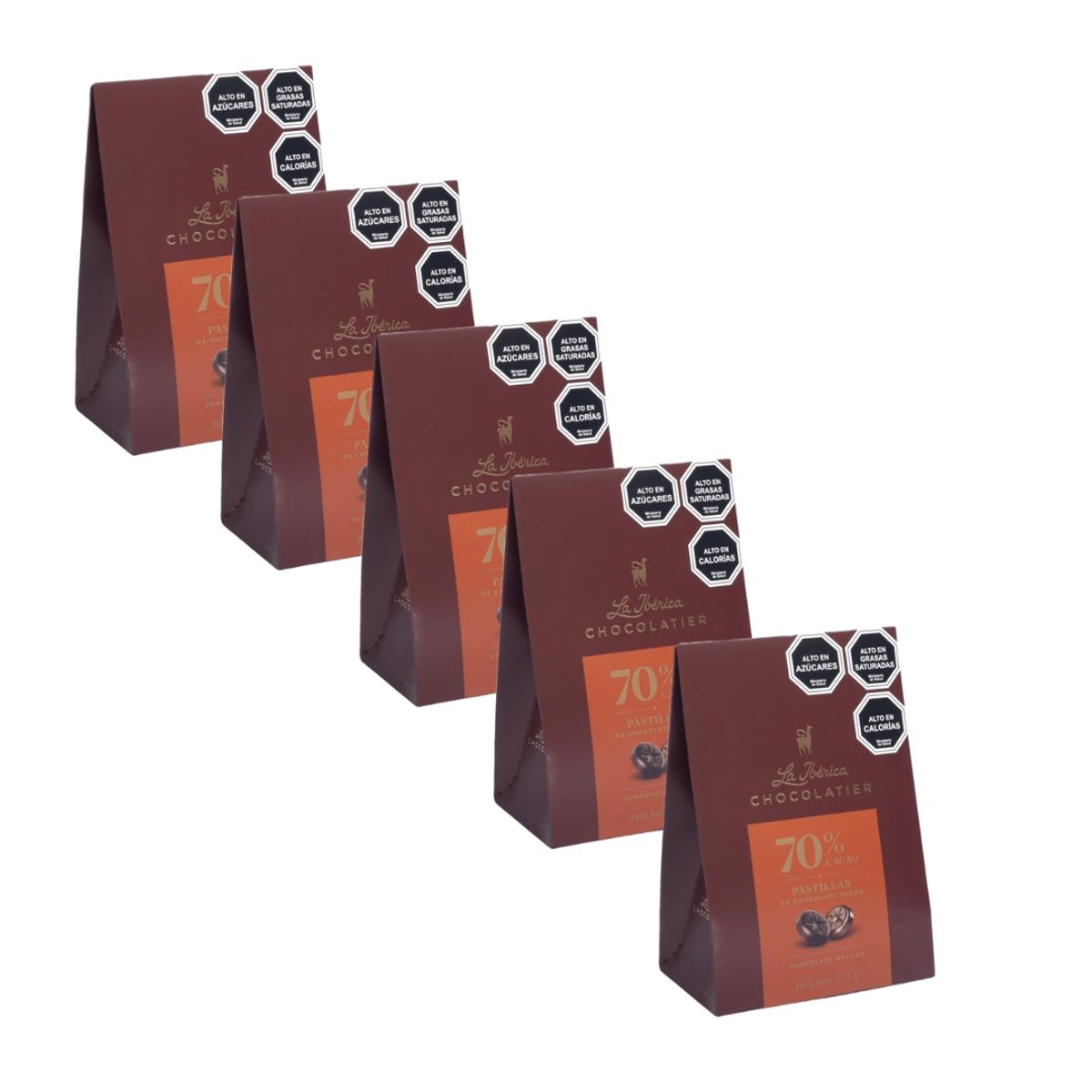 LA IBERICA - PACK X 5 MONEDAS DE CHOCOLATE 70% CACAO 150G LA IBÉRICA