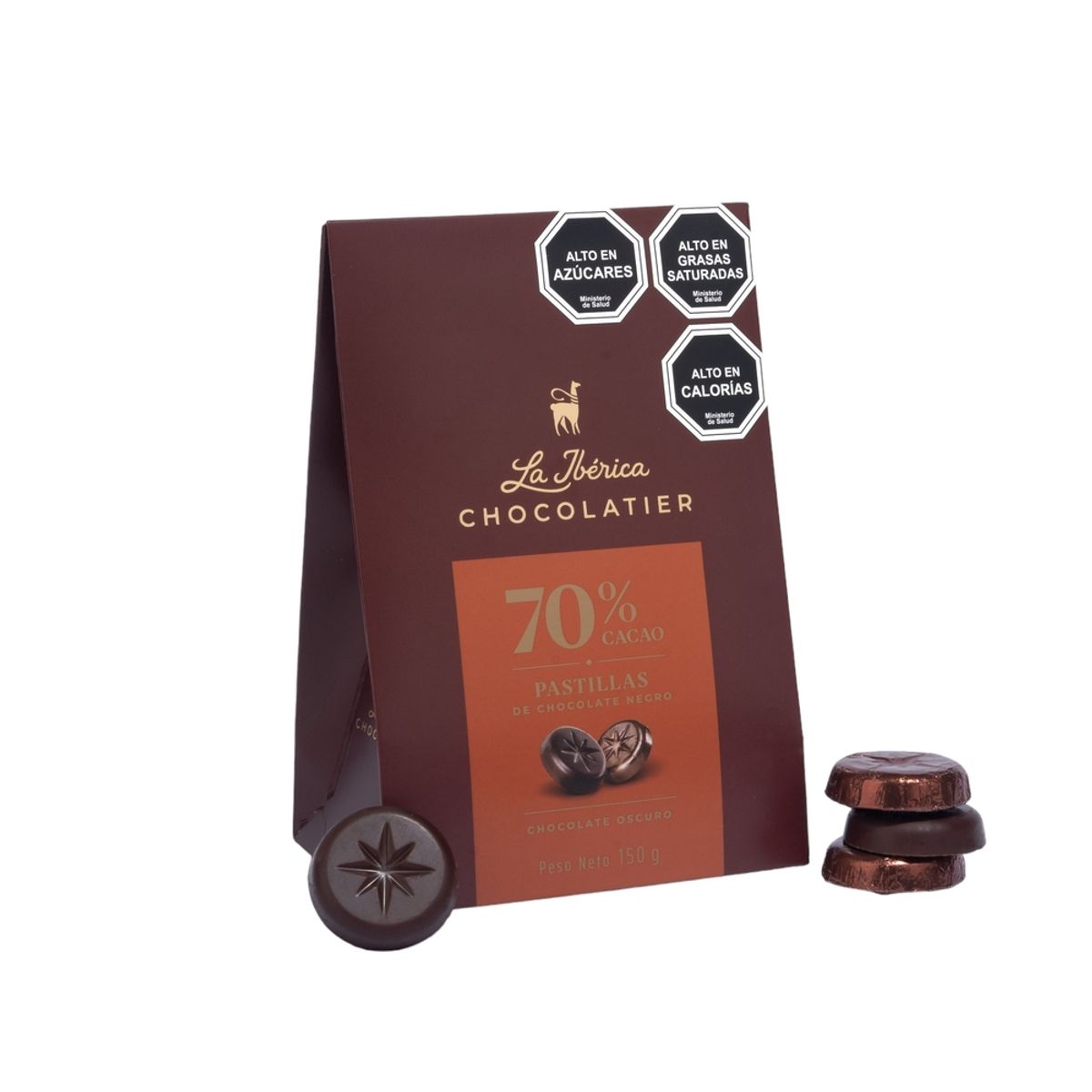 LA IBERICA - PACK X 5 MONEDAS DE CHOCOLATE 70% CACAO 150G LA IBÉRICA
