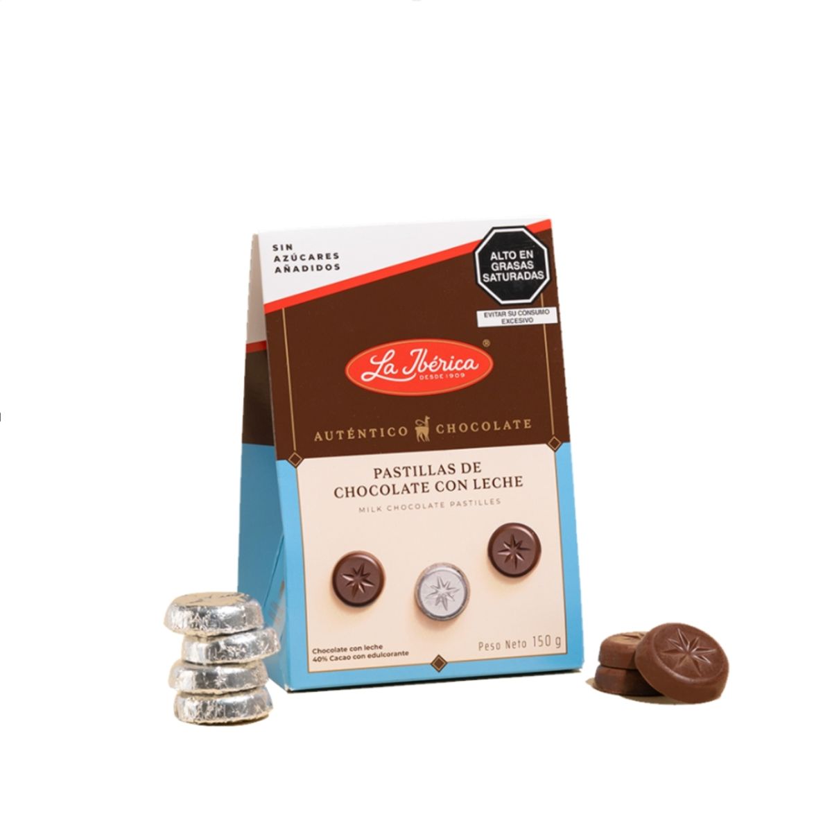 LA IBERICA - CHOCOLATE CON LECHE SIN AZÚCAR AÑADIDO 150G LA IBÉRICA