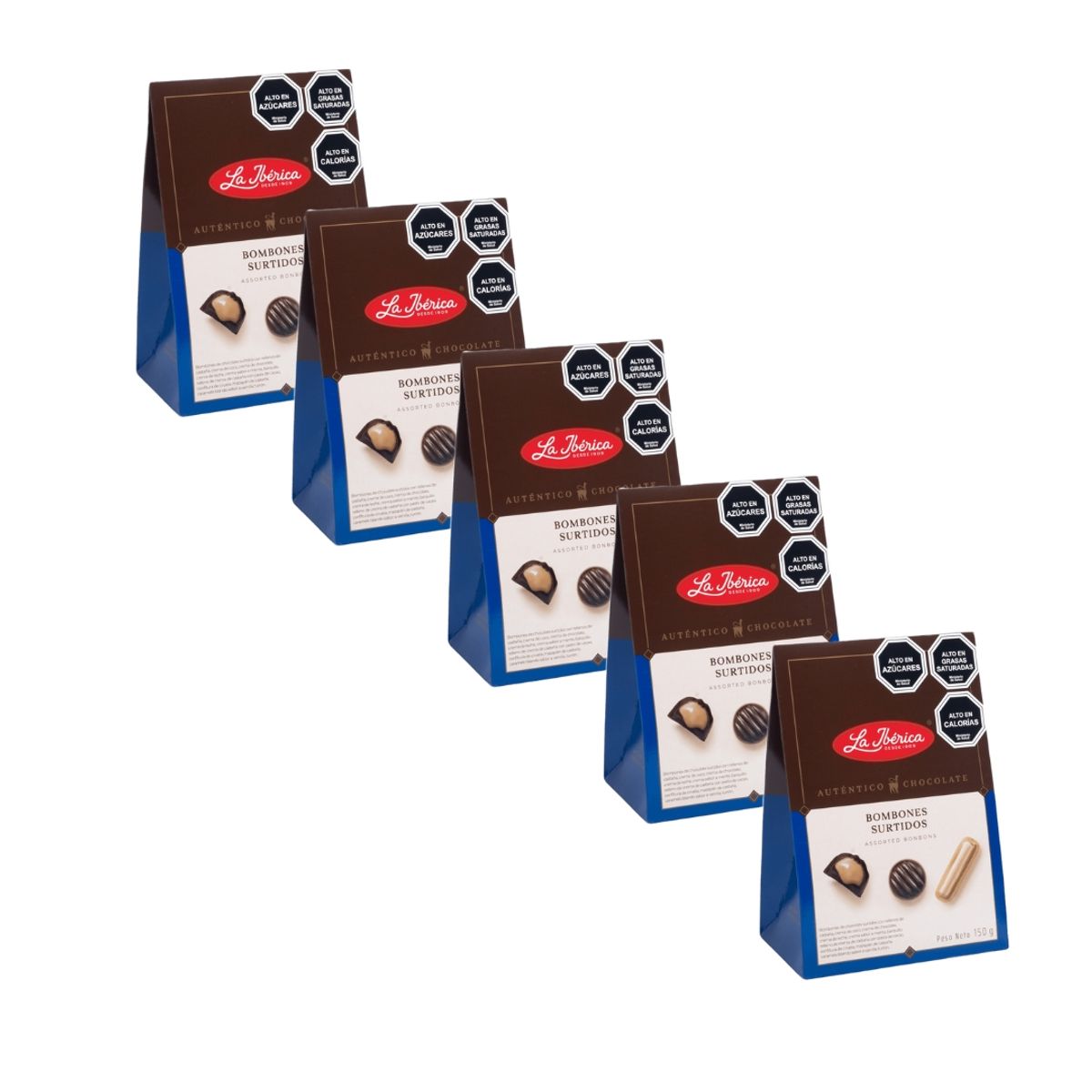 LA IBERICA - PACK X5 BOMBONES SURTIDOS DE CHOCOLATE 150G