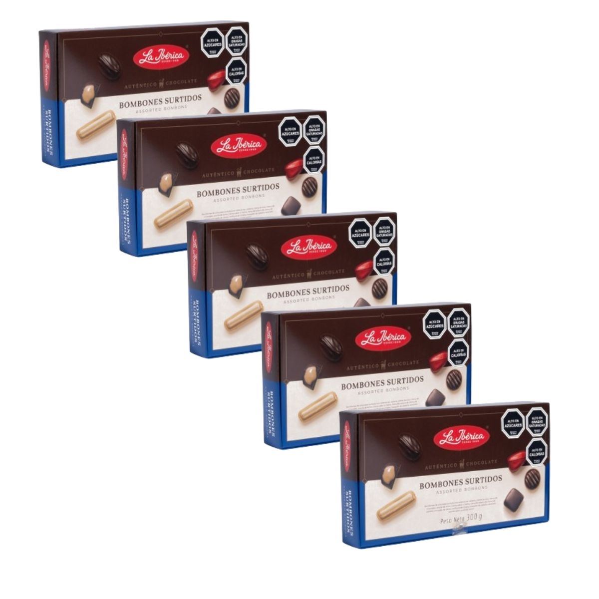 LA IBERICA - PACK X 5 BOMBONES SURTIDOS DE CHOCOLATE 300G LA IBÉRICA
