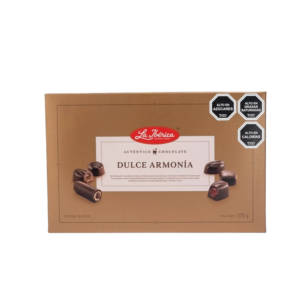 LA IBERICA - CAJA DE BOMBONES CHOCOLATE DULCE ARMONÍA 300G