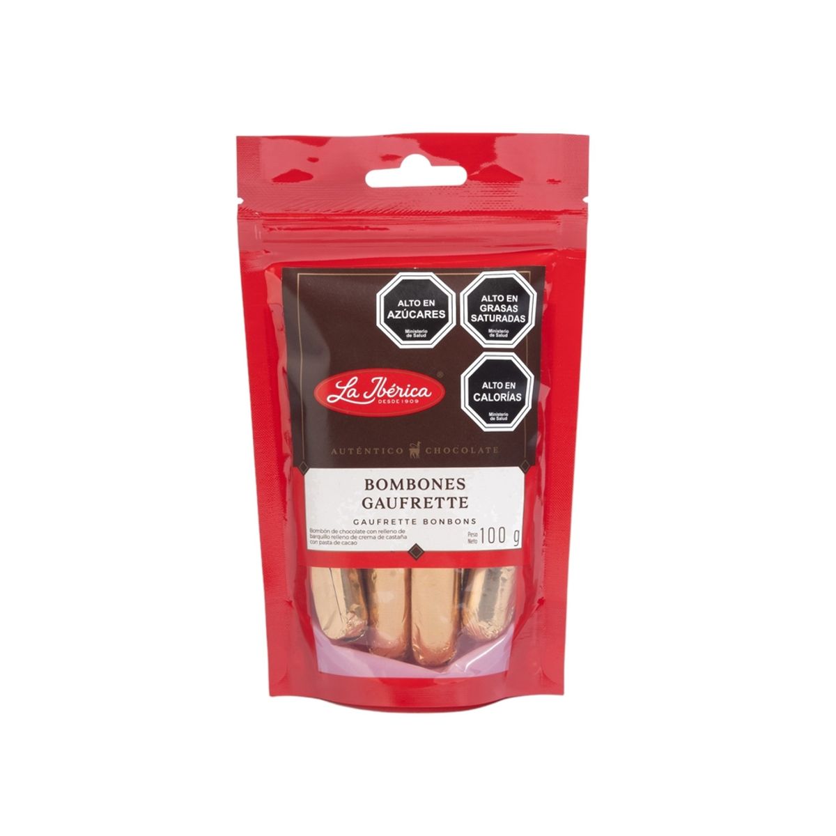 LA IBERICA - CAJA DE BOMBONES DE CHOCOLATE GAUFRETTE 100G