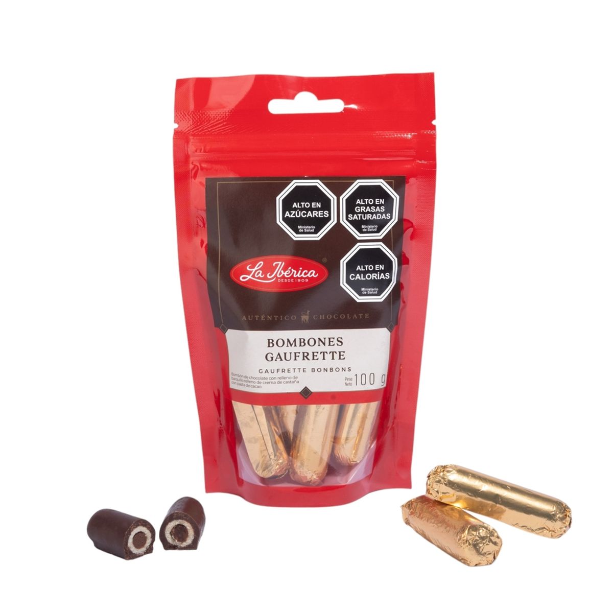 LA IBERICA - CAJA DE BOMBONES DE CHOCOLATE GAUFRETTE 100G