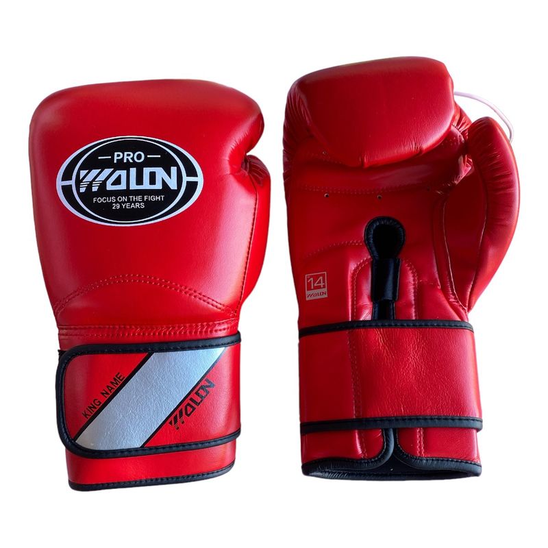 GYMHOME - Guantes de Box Cuero Premium Rojo Wolon T-14