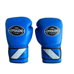 GYMHOME - Guantes de Box Cuero Premium Azul Wolon T-14