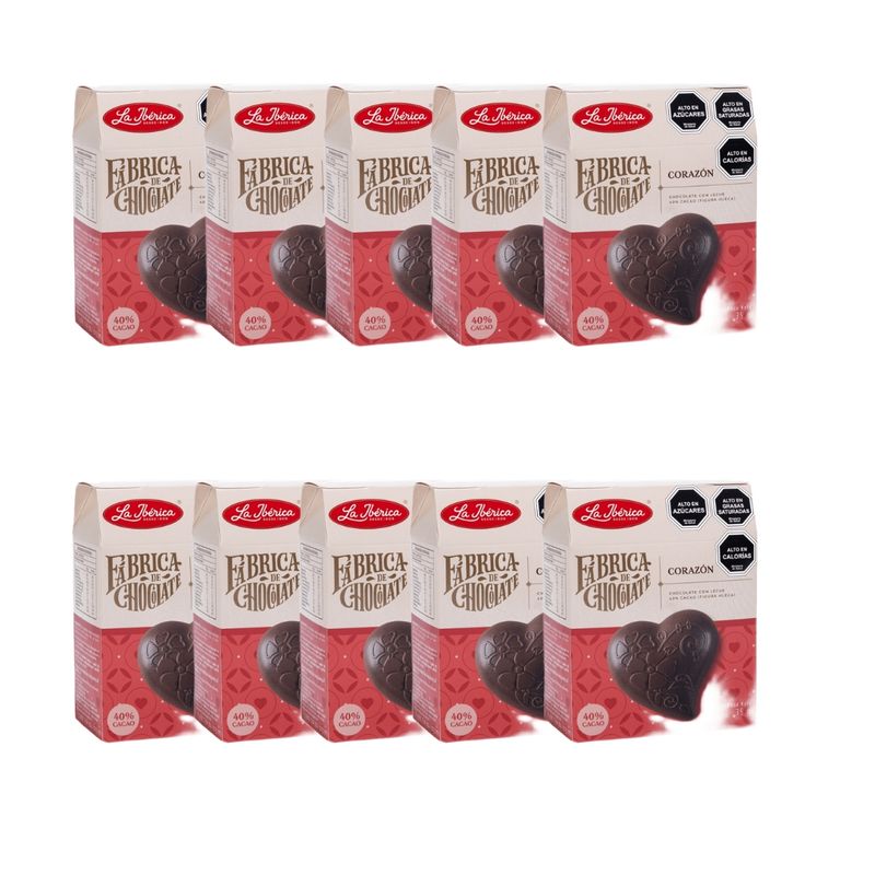 LA IBERICA - PACK X10 CORAZÓN DE CHOCOLATE 35G LA IBÉRICA
